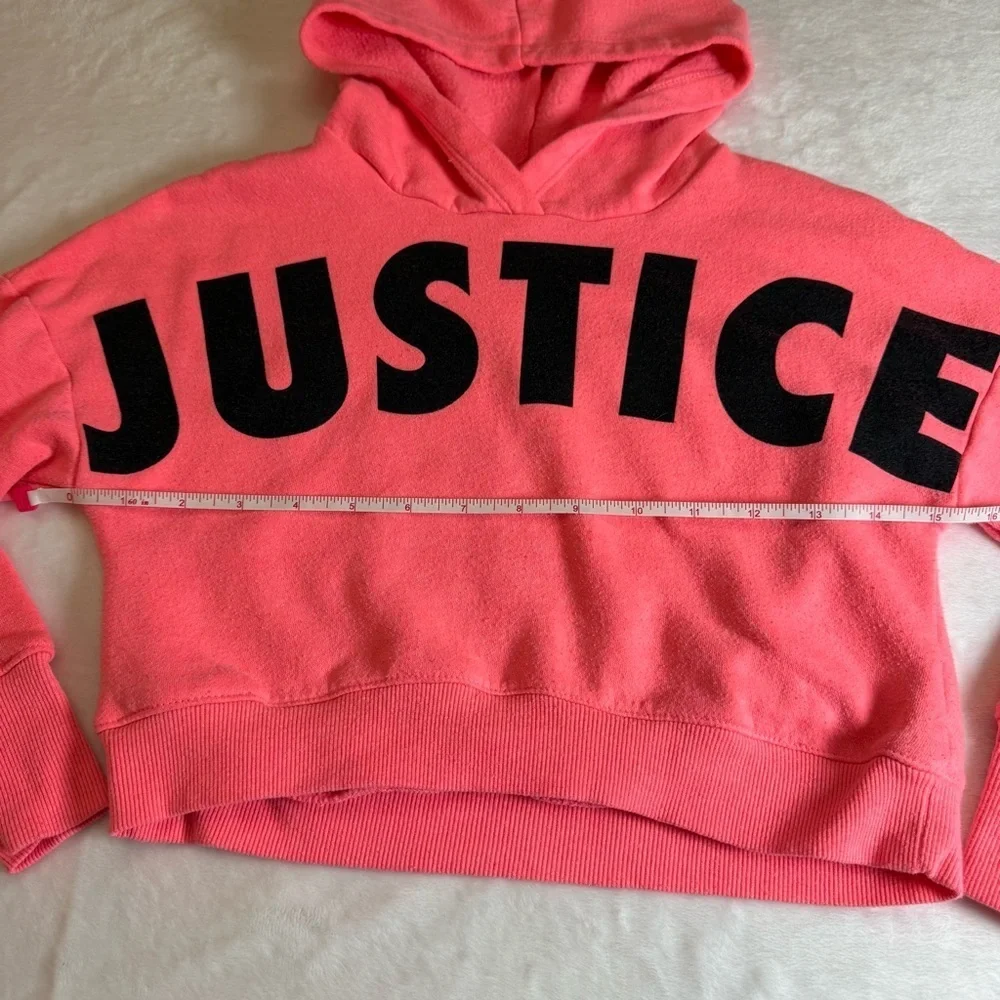 Justice Coral Cropped Fleece Hoodie